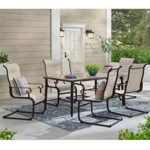 Hampton Bay 7-Piece Metal Padded Outdoor Dining Set