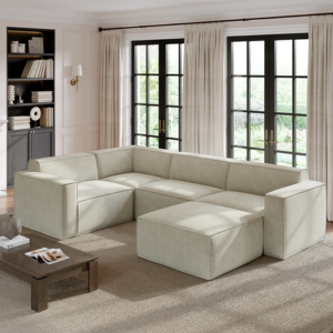 Novilla Chenille 3-Seater Sofa w/2 Ottoman