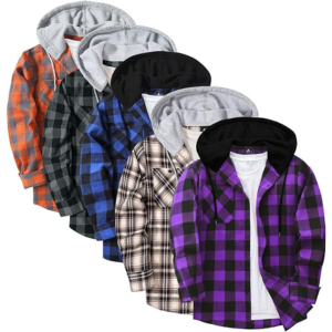 5-Pack Swisswell Men's Plaid Hooded Flannel Shirts