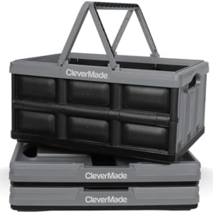 CleverMade 3-Pack 32L Collapsible Shopping Basket