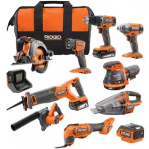 Ridgid 18V Cordless 10-Tool Combo w/Batteries & Charger