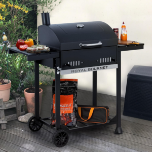 Royal Gourmet Charcoal BBQ Grill w/Foldable Side Tables