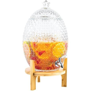 2.5Gal. Glass Beverage Dispenser w/Stand
