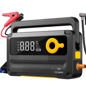Portable 6000A Jump Starter w/Air Compressor & Battery
