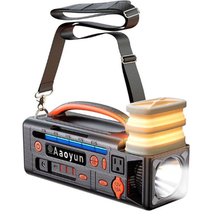 Portable 296Wh Solar Power Station w/Night Light & LED Flashlight