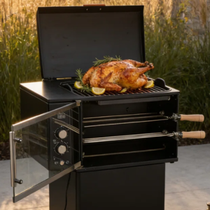 Dual Griddle Rotisserie Rotating BBQ Grill