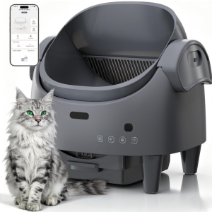 Automatic Self-Cleaning Cat Litter Box w/15-Layer Safety Protection System & App