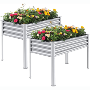 Land Guard 2-Pack Galvanized Raised Garden Bed