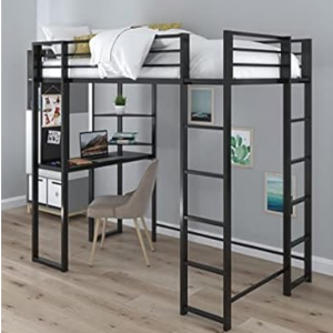 DHP Twin Metal Loft Bed w/Desk
