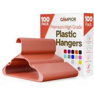 100-Piece Plastic Non Slip Clothes Hangers