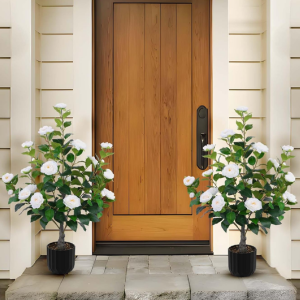 2-Pack Artificial Camellia Trees