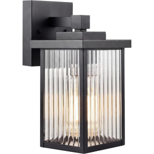 Fluted Glass Wall Mount Porch Light