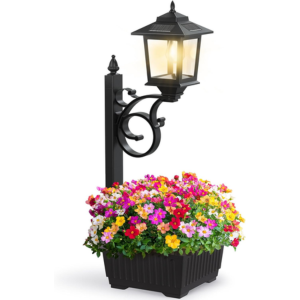 Solar Lamp Post Light & Planter