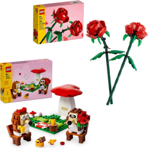 286-Piece LEGO Roses + Hedgehog Picnic Date Building Set