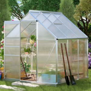 Polycarbonate 6' Walk-in Greenhouse w/Sliding Door
