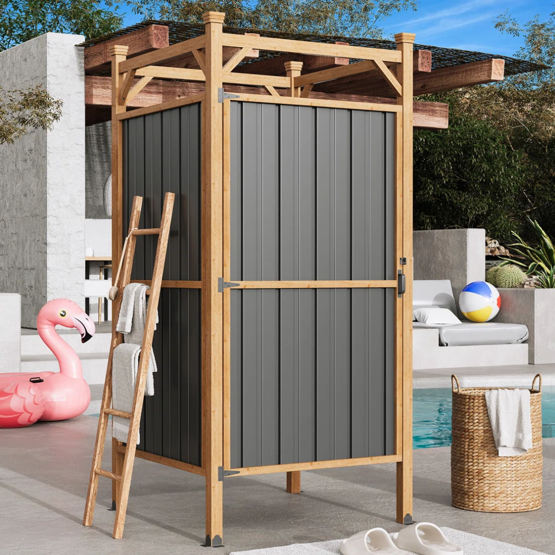 Outdoor Shower Enclosure w/Lockable Door