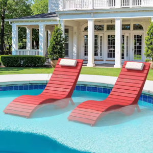 Anti-Floating Pool Lounge Chair w/Headrest