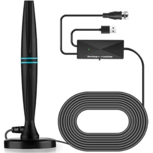 Indoor TV Antenna w/Signal Booster & 18' Cable