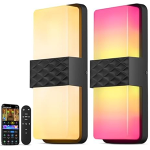 2-Pack Smart RGBCW Outdoor Wall Lights w/App