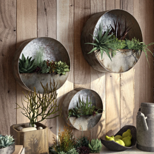 3-Piece Steel Wall Farmhouse Planter Set
