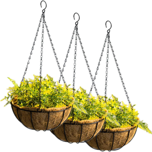 3-Pack Metal Hanging Planter Baskets