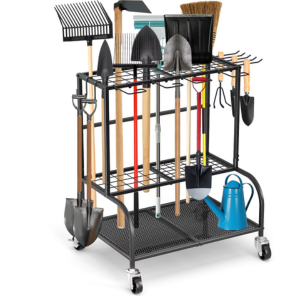 Garden Metal Tool Organizer Cart