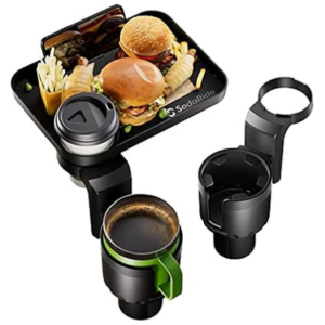 2-Pack Car Cup Holder Expander w/Tray