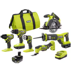 Ryobi One+18V Cordless 6-Tool Combo Kit w/Batteries
