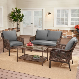 Mainstays 4-Piece Wicker Patio Conversation Set