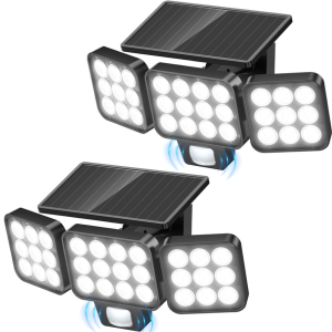 2-Pack Motion Sensor LED Solar Flood Lights