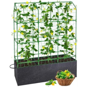 Metal Raised Planter w/Trellis