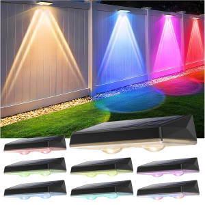 8-Pack Outdoor Solar Fence RGB LED Lights