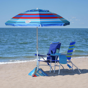 Portable 6.5' Tilt Beach Umbrella w/Sand Anchor