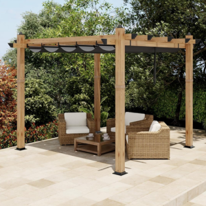 Patio Aluminum 10' pergola w/Retractable Canopy