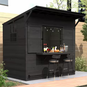 Wood 8' x 5' Outdoor Bar Gazebo Shed