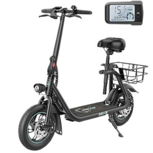 LCD Electric Scooter w/Seat & Basket