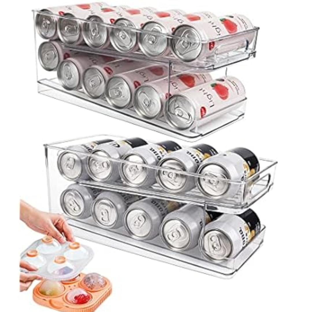 Rolling 2-Pack Soda Can Dispenser