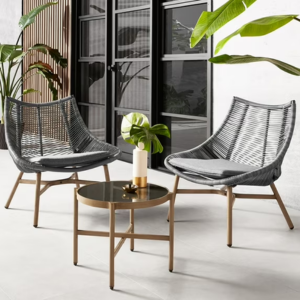 Mainstays Skyler Steel 3-Piece Wicker Patio Set