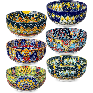 vancasso 6-Piece 28oz Bohemian Ceramic Bowls