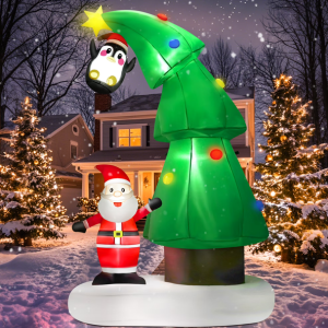 Outdoor Inflatable 6' Christmas Tree w/Santa Claus