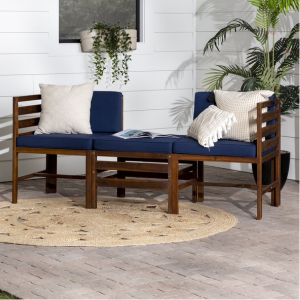 Walker Edison 3-Piece Acacia Patio Sofa Set