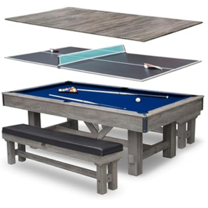 Hathaway Logan 7' Billiard Table w/Ping Pong & Dining Top