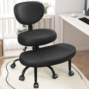 Ergonomic Adjustable Cross Legged Office Chair w/Footrest