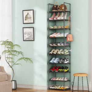 10-Tier 24-Pair Metal Shoe Rack