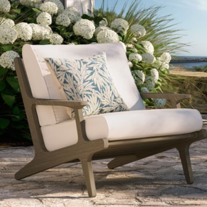 Modway Patio Teak Wood Cushioned Armchair