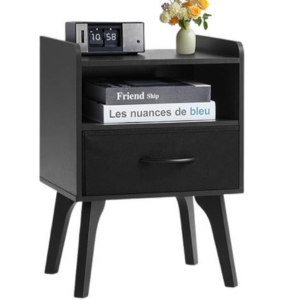 Wood Mid Century Modern Nightstand w/Drawer