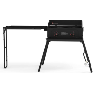 Thiessens 2-Burner Camp Stove w/Foldable Side Table