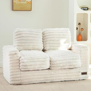 Extra Wide Kid's 2-Seat Faux Fur Bean Bag