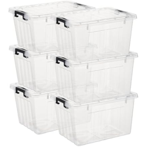 6-Pack 18-Qt. Clear Stackable Storage Bins