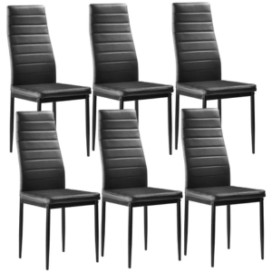 Set of 6 Metal Leg Dining Chairs